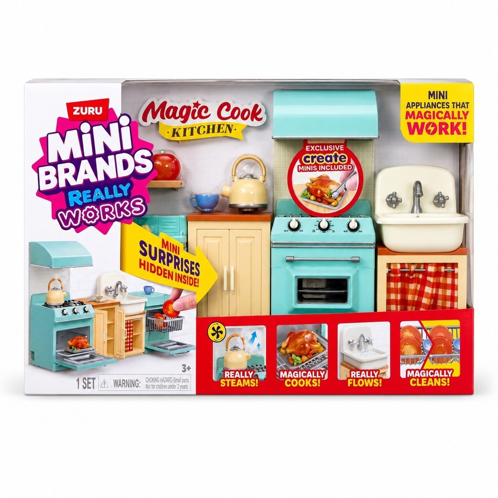 Mini Brands Magic Cook Kitchen Playset Zuru Series 1 Teal Plastic New IN HAND
